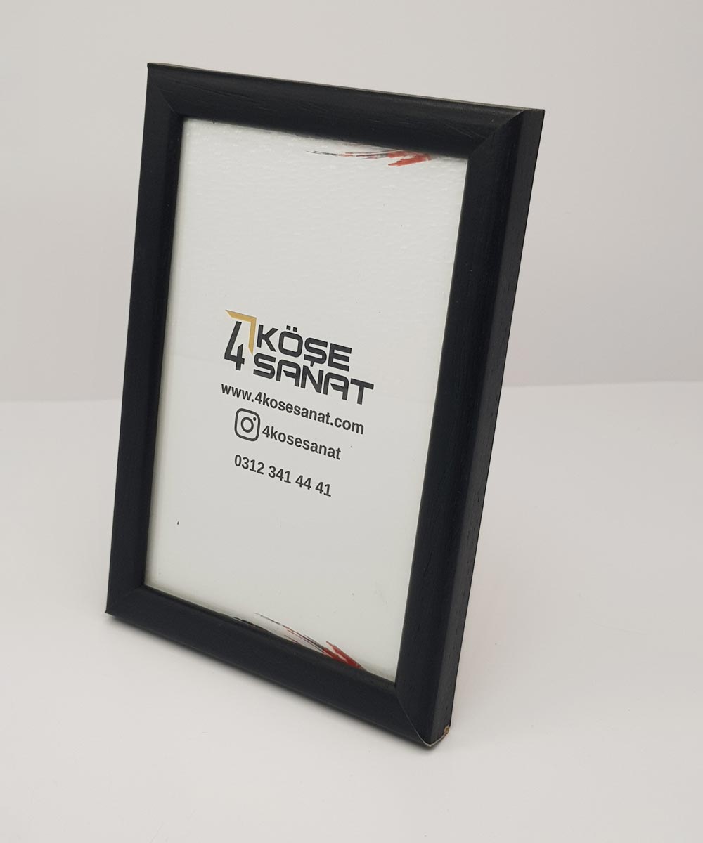 13’lük Siyah Ahşap Çerçeve – Camlı Masa Üstü Model