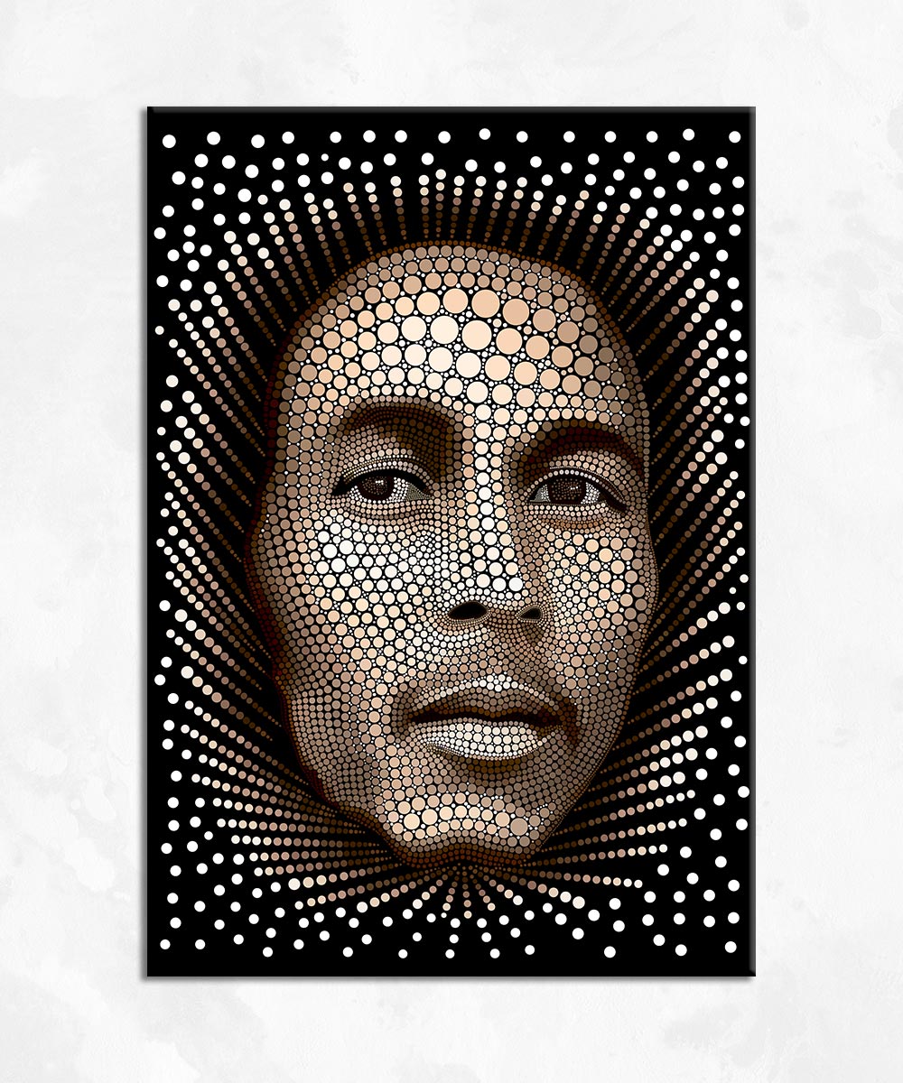 Bob Marley Degrade Noktalama Sanat Portresi Kanvas Tablo