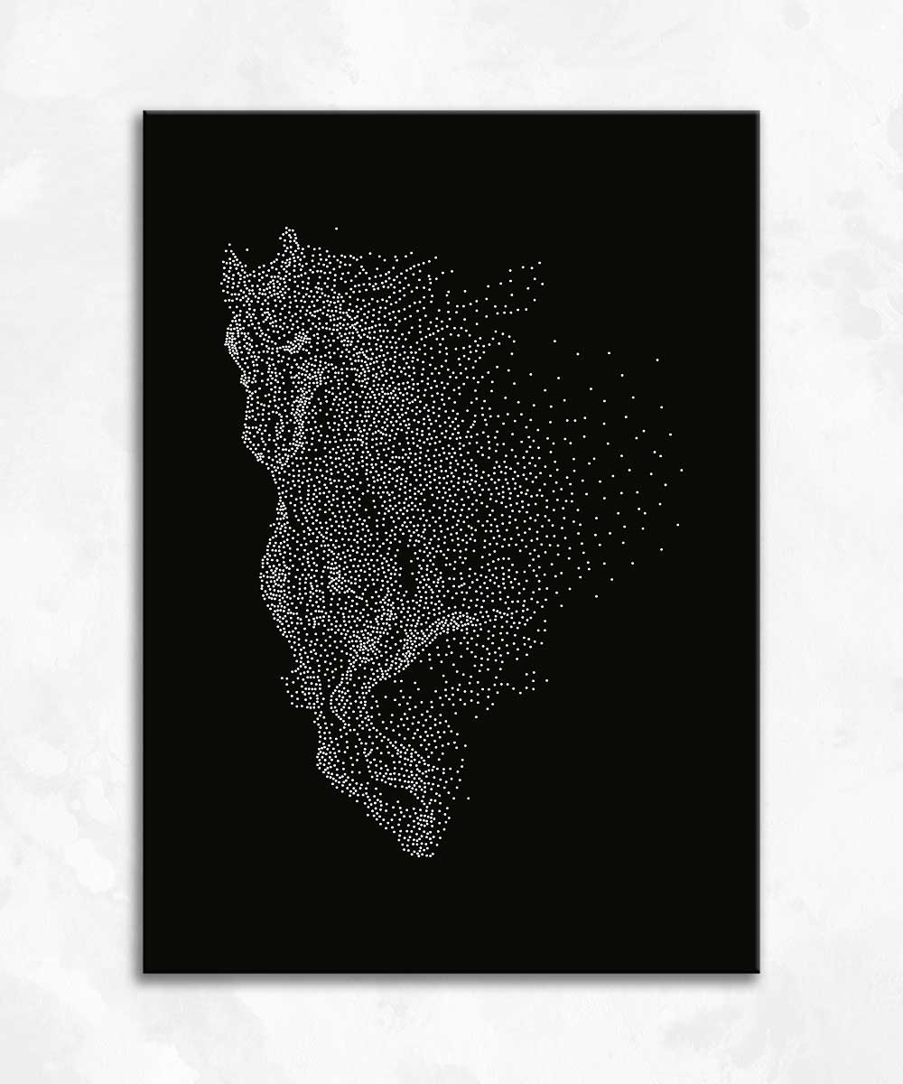 Dynamic Horse Dots Print – Germe Kanvas Tablo