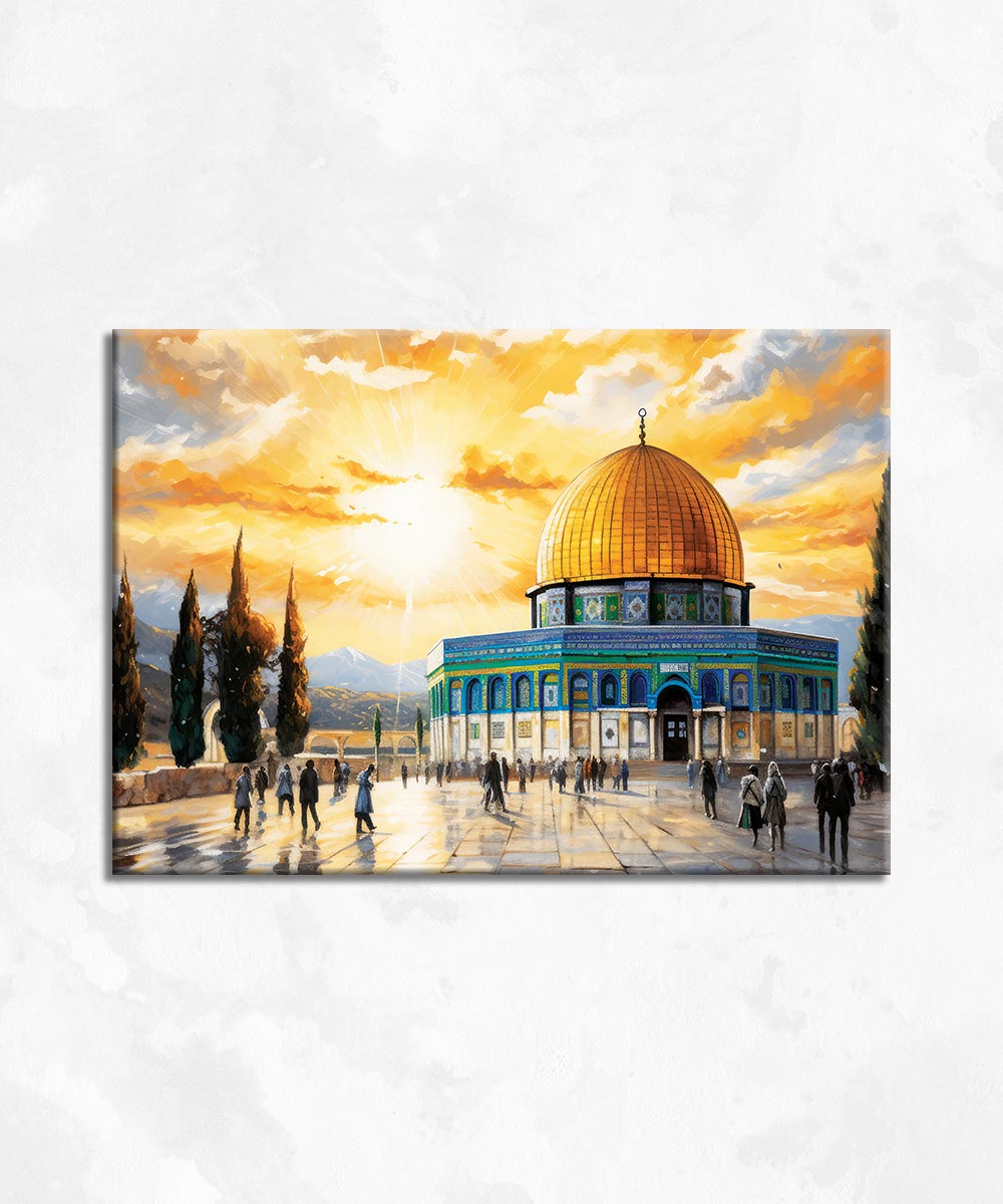 Işığın Kalbi – Kubbetü’s-Sahra Manzaralı Kanvas