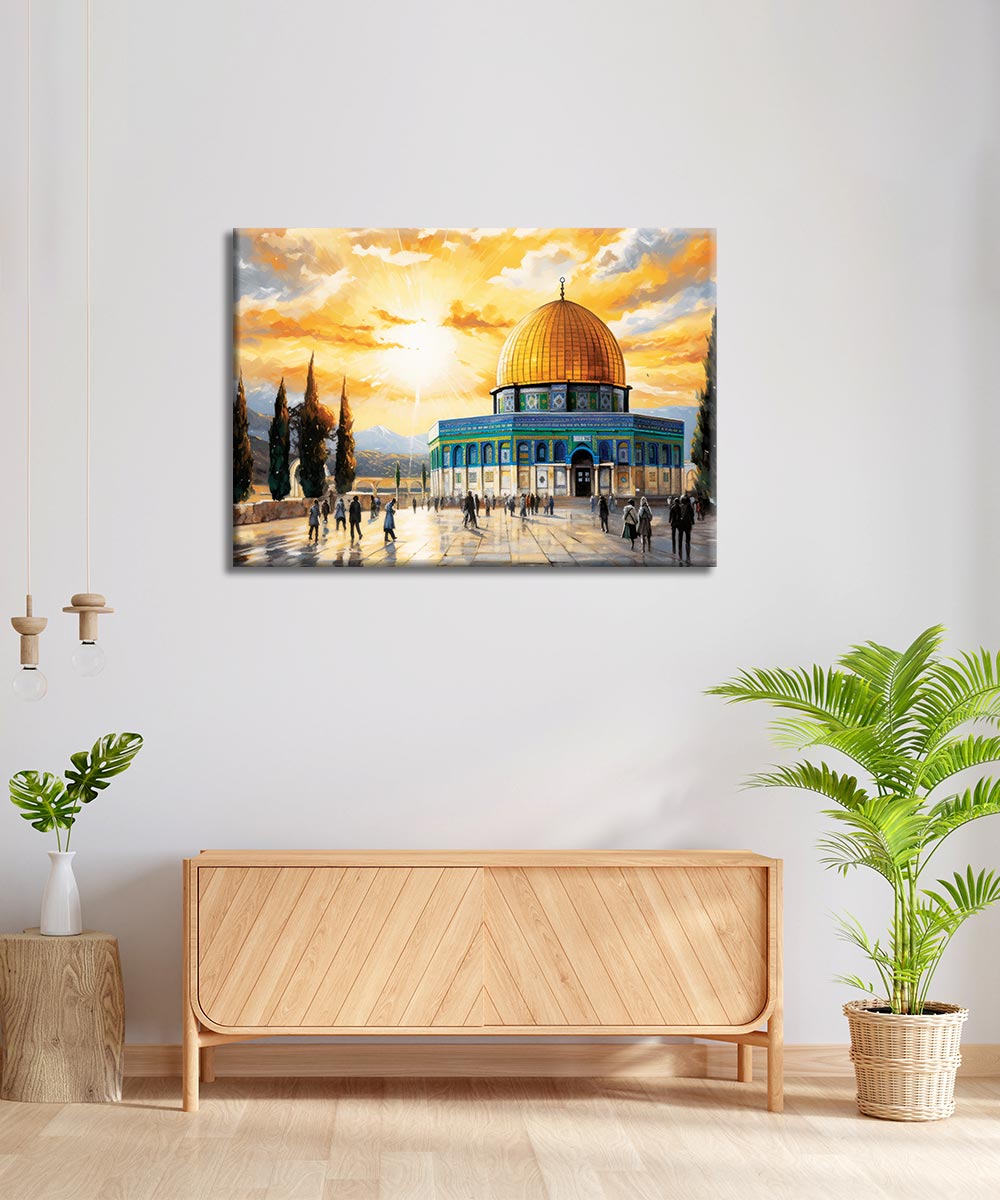 Işığın Kalbi – Kubbetü’s-Sahra Manzaralı Kanvas