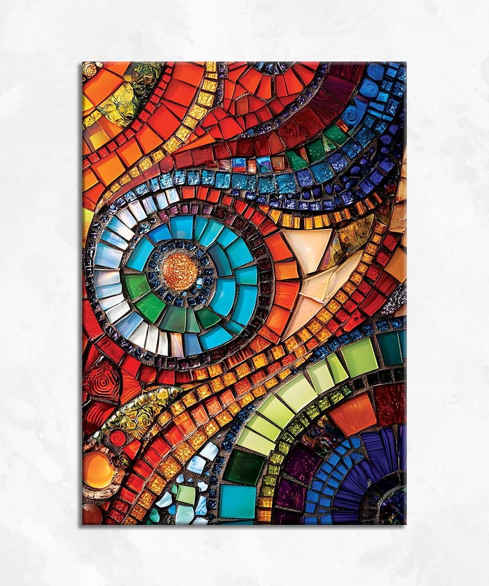 Vitray Motifli Cam Tablo – Işıltılı Sanat Dokunuşu