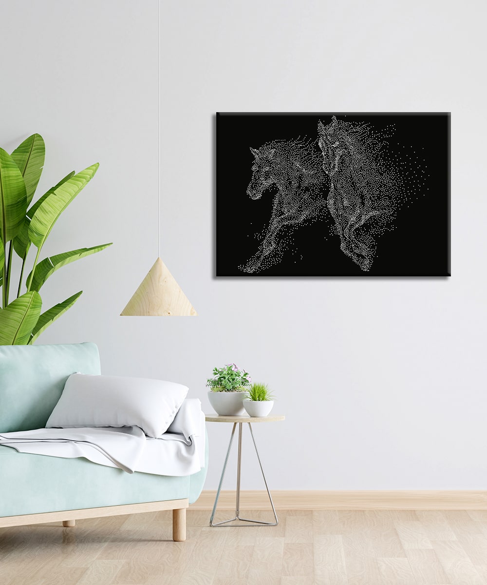 Twin Horse Motion – Germe Kanvas Tablo